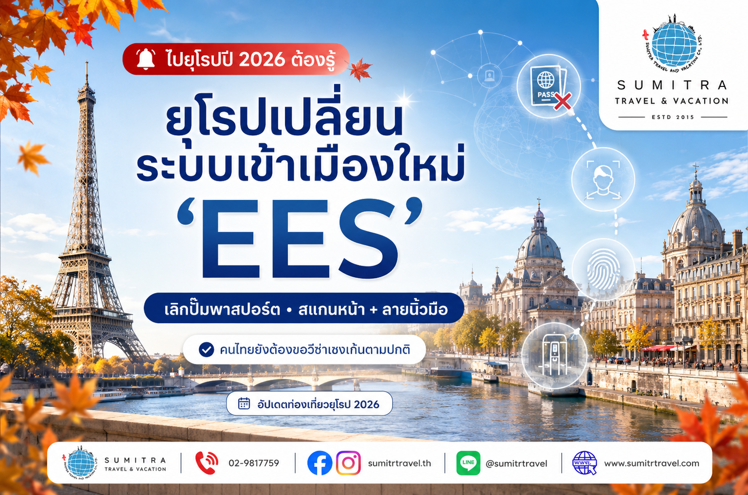 ไปยุโรปปี 2026 ต้องเตรียมตัวอะไรบ้าง? (EES ระบบเข้าเมืองแบบใหม่ที่นักท่องเที่ยวไทยต้องรู้)